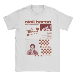 Beyaz Harry ve Niall Horan Aşk Tur ler lar için Çılgın Yuvarlak Boyun Tee