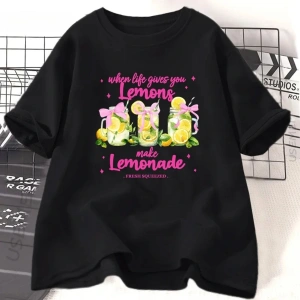 Beyaz Hayat Size Limon Verdiğinde Baskılı Komik Limonata Yap Vintage Yuvar