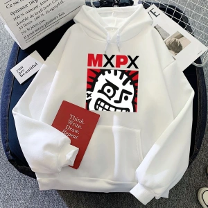 Beyaz Hip Hop Punk Band MxPx grafik Hoodies u ka