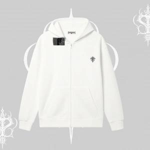 Beyaz Hırka Sweatshirt Özel logolu