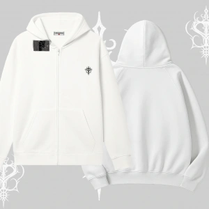 Beyaz Hırka Sweatshirt Özel logolu