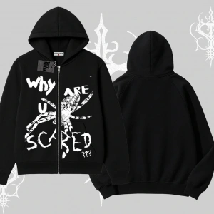 Beyaz Hırka Sweatshirt Why are u Scared