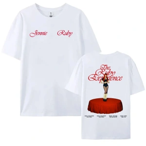 Beyaz Jennie Yakut Deneyimi Tshirt Kore Şarkıcı Yakut 1st Stüdyo Albümü Yaz Yuvarlak