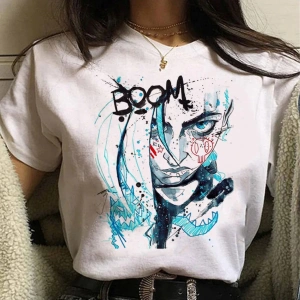 Beyaz Jinx Arcane Maymun Anime Cosplay Tees Unisex Grunge Estetik Ka