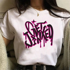 Beyaz Jinx Arcane Maymun Anime Cosplay Tees Unisex Grunge Estetik Ka