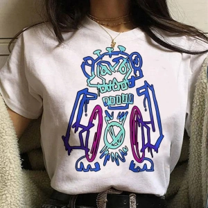 Beyaz Jinx Arcane Maymun Anime Cosplay Tees Unisex Grunge Estetik Ka