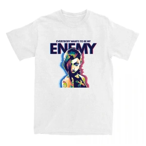 Beyaz Jinx Arcane Monkey Unisex Streetwear Grunge Aesthetic Short Sleeve Cotton T