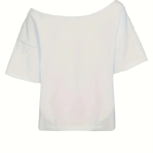 Beyaz Kadın Düşük Omuz Kayık Yaka First Coffe Baskılı