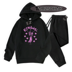 Beyaz Kapşonlu Eternal Detaylı ikili TAKIM