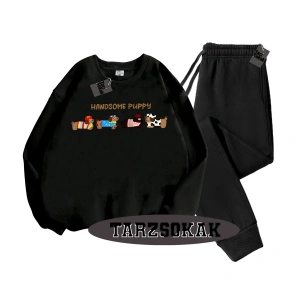 Beyaz Kapşonlu Handsome Detaylı ikili TAKIM