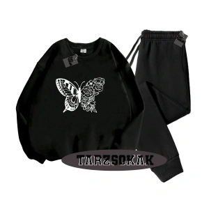 Beyaz Kapşonlu kelebek çiçek Detaylı ikili TAKIM