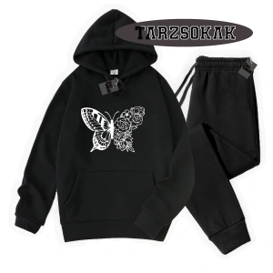 Beyaz Kapşonlu kelebek çiçek Detaylı ikili TAKIM