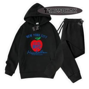 Beyaz Kapşonlu Nyces Detaylı ikili TAKIM