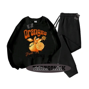 Beyaz Kapşonlu Oranges Detaylı ikili TAKIM