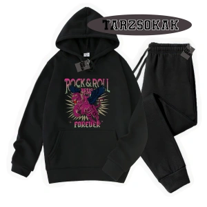 Beyaz Kapşonlu RockRoll Detaylı ikili TAKIM