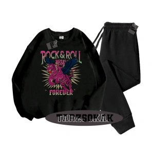 Beyaz Kapşonlu RockRoll Detaylı ikili TAKIM