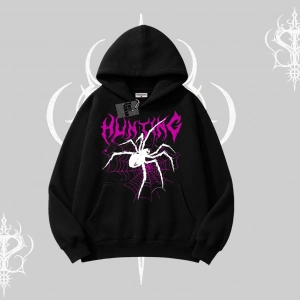 Beyaz Kapşonlu Sweatshirt Autumn Spider