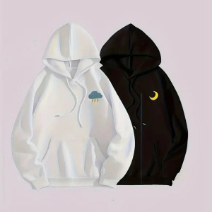 Beyaz Kapşonlu Sweatshirt Çift Sevgili Kombinleri Couple Clothing