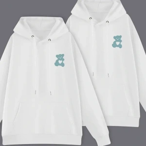 Beyaz Kapşonlu Sweatshirt Çift Sevgili Kombinleri Couple Clothing