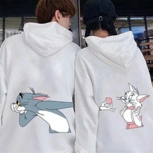 Beyaz Kapşonlu Sweatshirt Çift Sevgili Kombinleri Couple Clothing