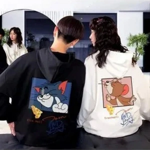 Beyaz Kapşonlu Sweatshirt Çift Sevgili Kombinleri Couple Clothing