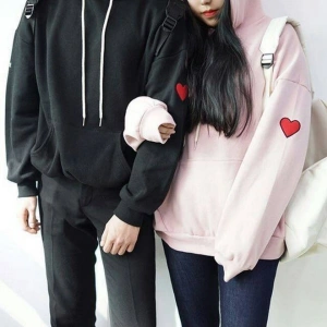 Beyaz Kapşonlu Sweatshirt Çift Sevgili Kombinleri Couple Clothing