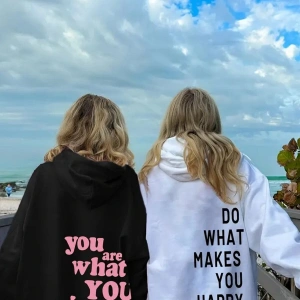 Beyaz Kapşonlu Sweatshirt Çift Sevgili Kombinleri Couple Clothing