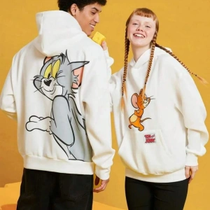 Beyaz Kapşonlu Sweatshirt Çift Sevgili Kombinleri Couple Clothing