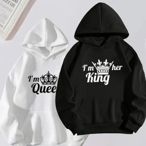 Beyaz Kapşonlu Sweatshirt Çift Sevgili Kombinleri Couple Clothing