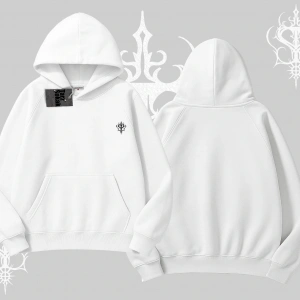 Beyaz Kapşonlu Sweatshirt Özel logolu