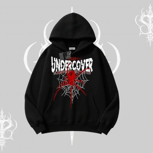 Beyaz Kapşonlu Sweatshirt Spider Undercover