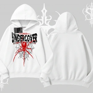 Beyaz Kapşonlu Sweatshirt Spider Undercover