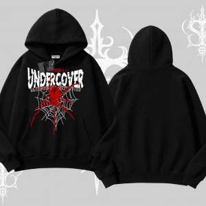 Beyaz Kapşonlu Sweatshirt Spider Undercover