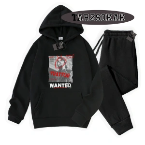 Beyaz Kapşonlu Wanted Detaylı ikili TAKIM