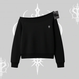 Beyaz Kayık Yaka Sweatshirt Özel logolu