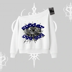 Beyaz Kayık Yaka Sweatshirt Sp55der