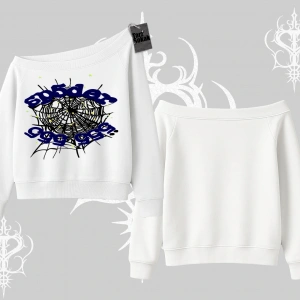 Beyaz Kayık Yaka Sweatshirt Sp55der