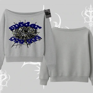 Beyaz Kayık Yaka Sweatshirt Sp55der