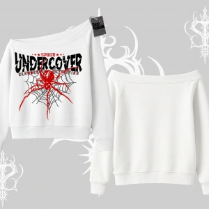 Beyaz Kayık Yaka Sweatshirt Spider Undercover