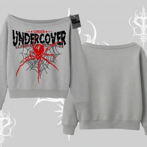 Beyaz Kayık Yaka Sweatshirt Spider Undercover