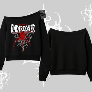 Beyaz Kayık Yaka Sweatshirt Spider Undercover