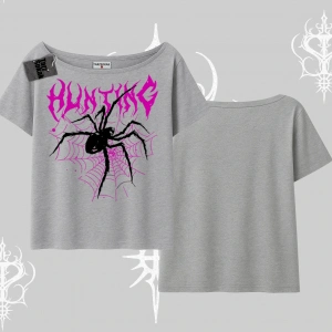 Beyaz Kayık yaka Tişört Autumn Spider