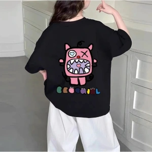 Beyaz Kedi Meme Baskı Karikatür Grafik Baskı Yaz Tees Tops Harajuku