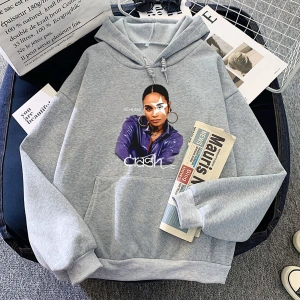Beyaz kıcı Kehlani Crash Hoodies Grafik Elbise Sudaderas Para Mujer uKa