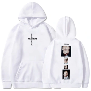 Beyaz kıcı Lady Gaga Mayhem Albümü Moda için Pol