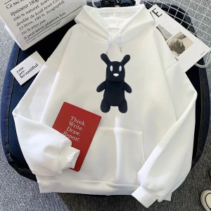 Beyaz kıyafetleri yağmur dünya oyunu karikatür grafik Hoodies Moletom Feminino Hip