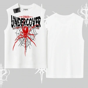 Beyaz Kolsuz Tişört Spider Undercover