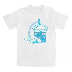 Beyaz Komik Karikatür Köpek Çay Süt leri Kawaii Gr