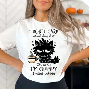 Beyaz Komik Kedi Genç Vintage Kore i Renkli Grunge Grafik Grafik Pastel 80