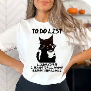 Beyaz Komik Kedi Genç Vintage Kore i Renkli Grunge Grafik Grafik Pastel 80